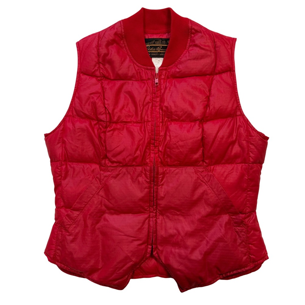 Vintage Eddie Bauer Red Goose Down Puffer Vest Ripstop Nylon Womens Small - Picture 1 of 9